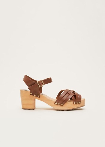 Phase Eight Woven Clog Heels Brown USA | 6038412-EQ